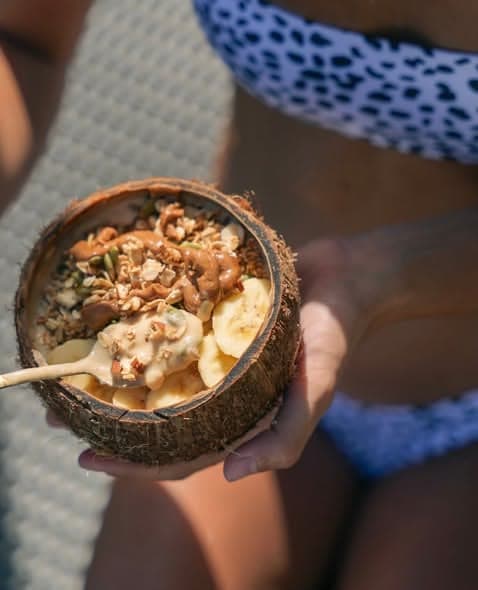 An acai bowl topped with fresh island fruit served at Ohana Resort Siargao