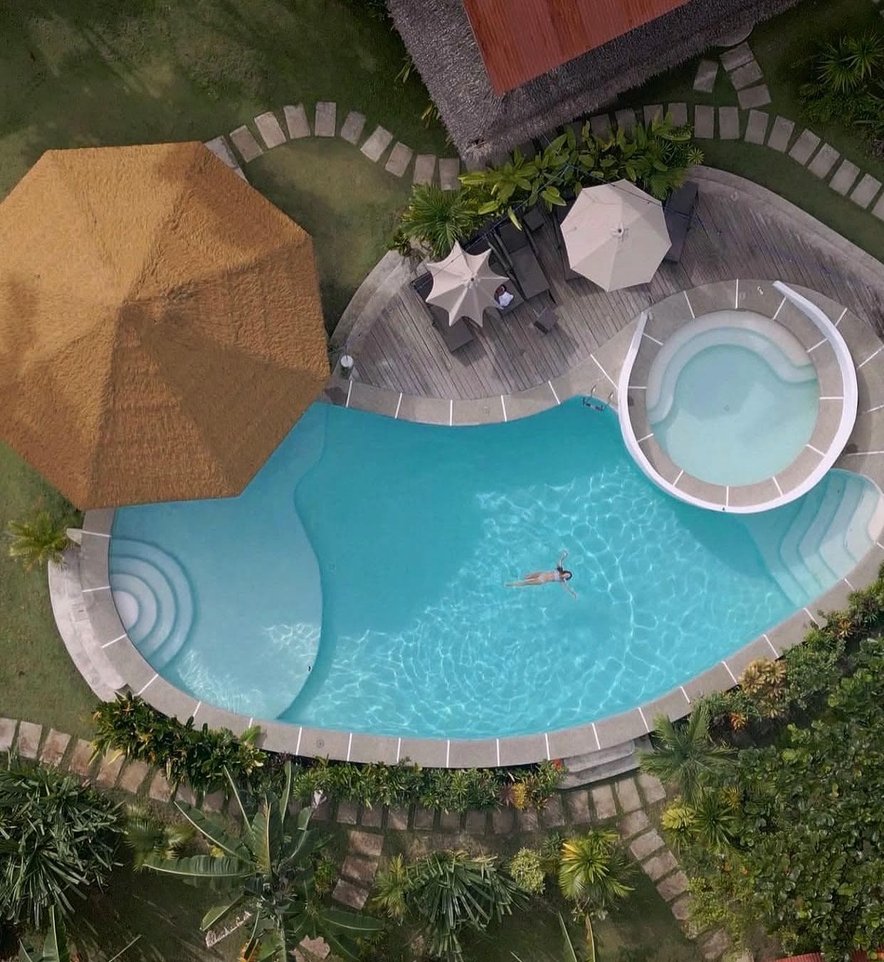 Aerial view of the outdoor pool at Ohana Resort Siargao in General Luna